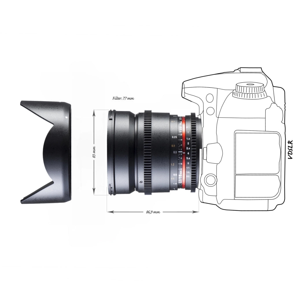 16/2,2 Video APS-C compatibile con Nikon F