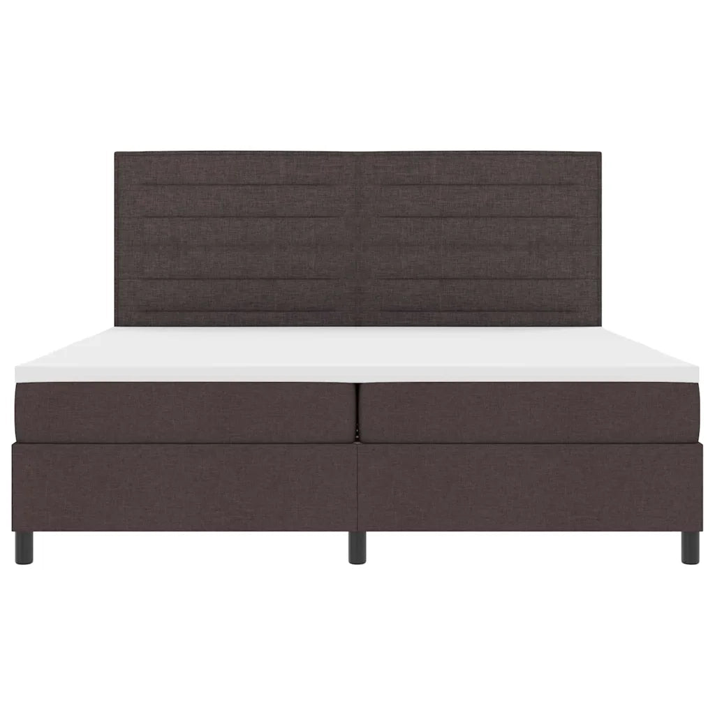 Letto a molle con materasso Marrone Scuro 200 x 200 cm Tessuto 3339339