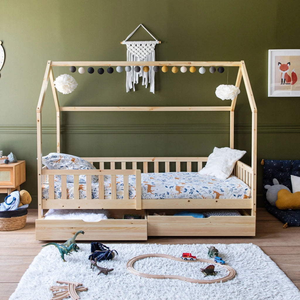Letto a cabina per bambini 190x90cm in legno con cassetti MARCEAU