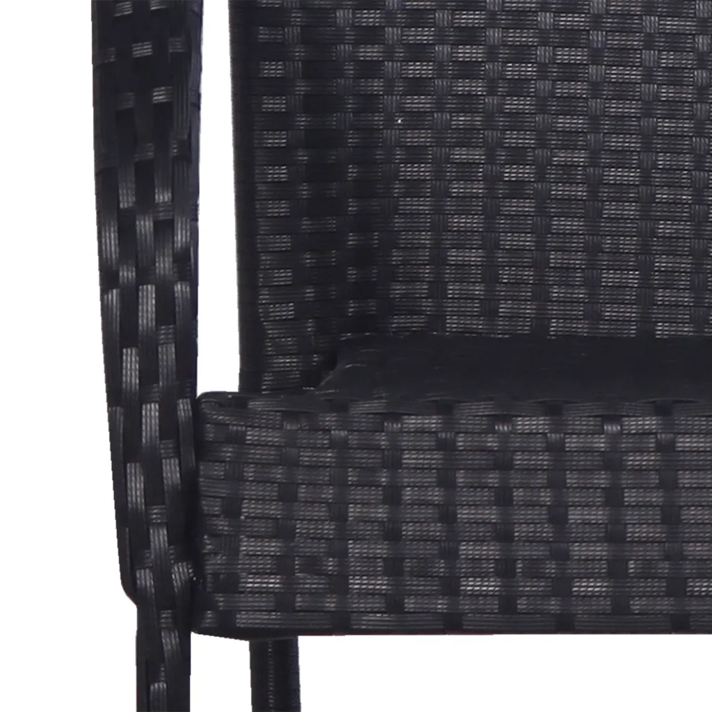 Set da Pranzo da Giardino 7 pz Nero in Polyrattan 3156657