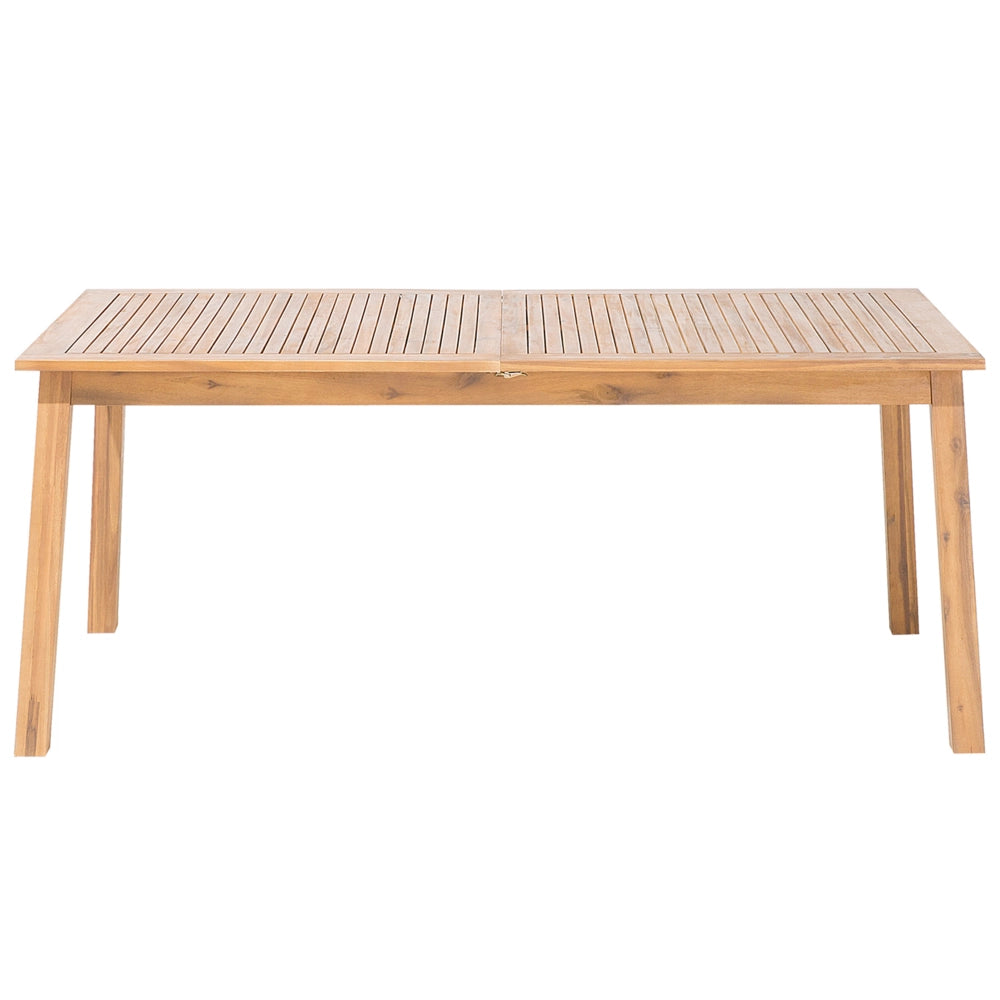Tavolo da pranzo da giardino in marrone chiaro di acacia 180 - 240 x 100 cm allungabile 8 posti rettangolare