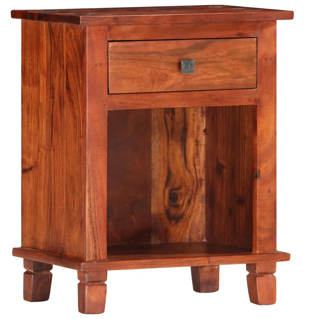 Comodino-Tavolino da notte 40x30x50 cm in Legno Massello di Acacia 729396
