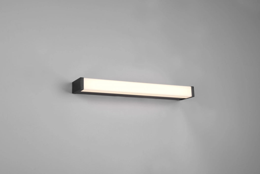 FABIO H2O APPLIQUE LED 6,5W · 1x 750lm, 3000K NERO IP44 L. 42,5CM DIMMERABILE