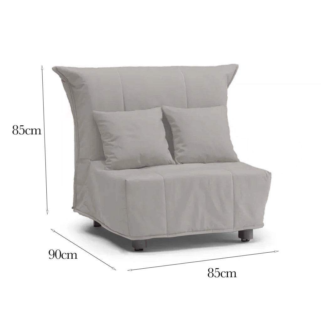 Poltroncina Andreou, Poltrona Sfoderabile Made in Italy, 85x90x85h cm Grigio