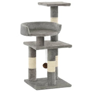 Tiragraffi albero per gatti cuccia per gatti peluche in sisal 65 cm grigio 3702042