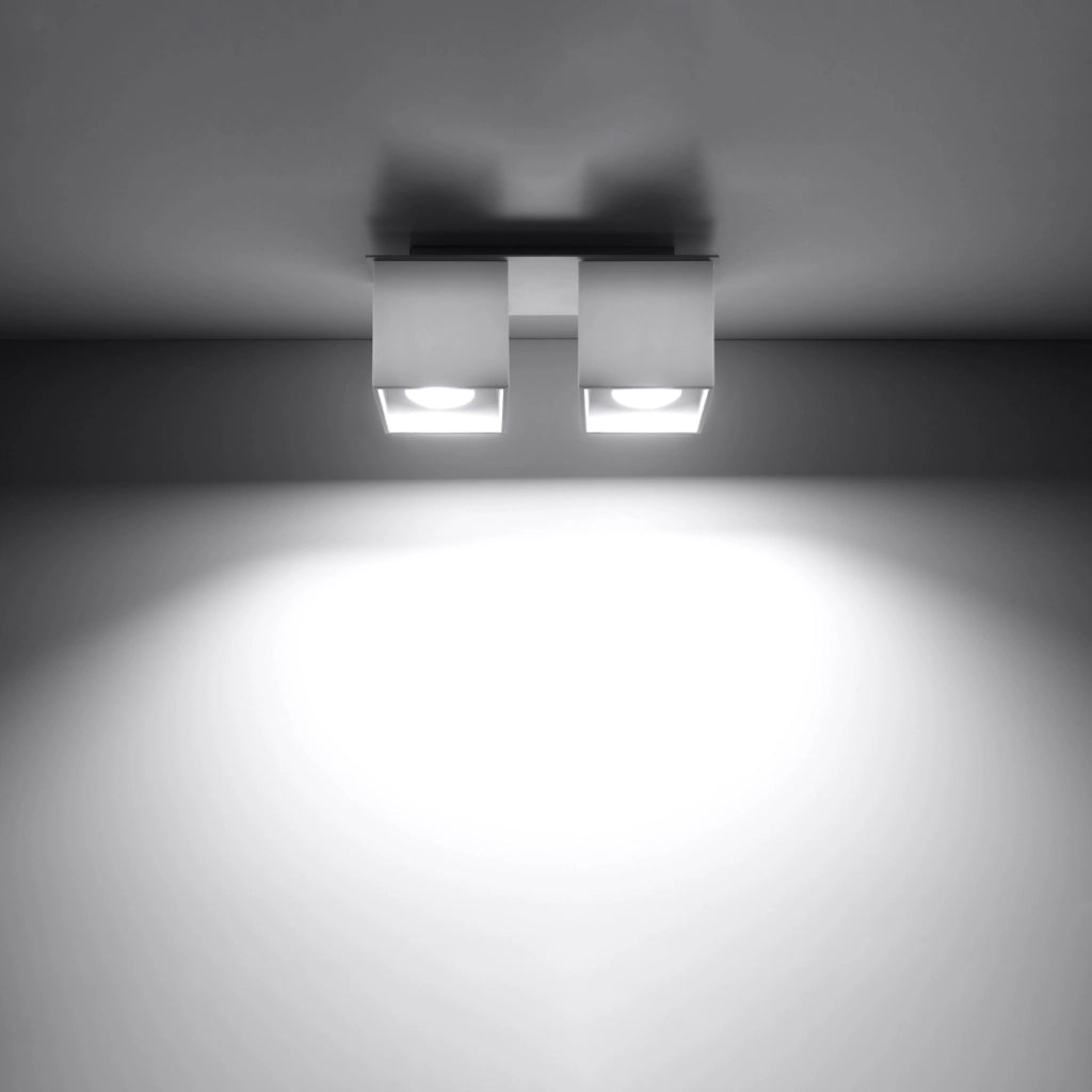Lampada da parete moderna in alluminio bianco Quad Deep Space 2x GU10 LED Max 10W
