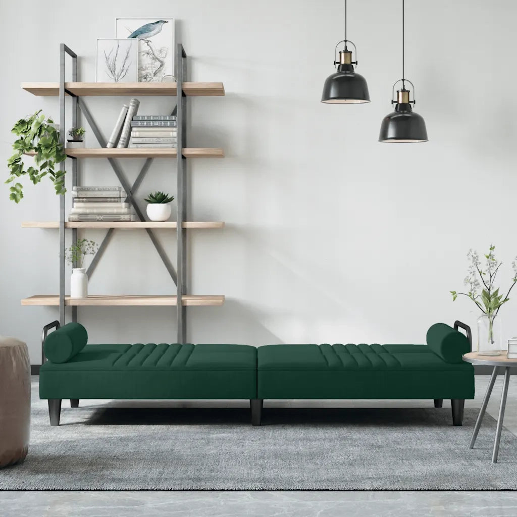 Divano Letto con Braccioli Verde Scuro in Vellutocod mxl 132729