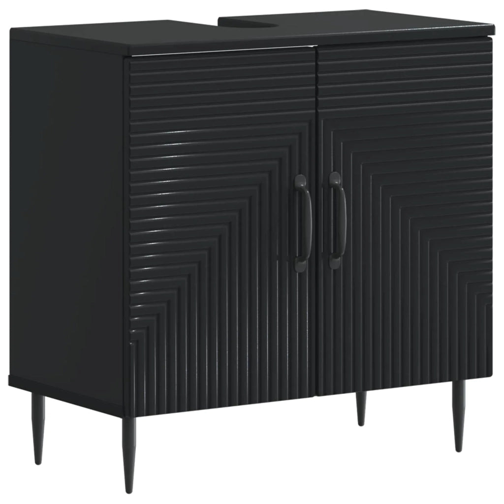 Armadio per Lavabo da Bagno HAARLEM Nero 59,5 x 31,5 x 59 cm 896786