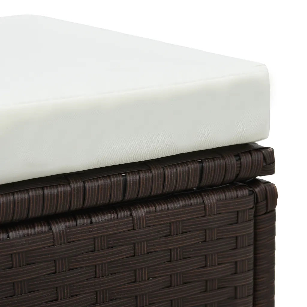 Set Divani da Giardino 3 pz con Cuscini in Polyrattan Marrone cod mxl 34829