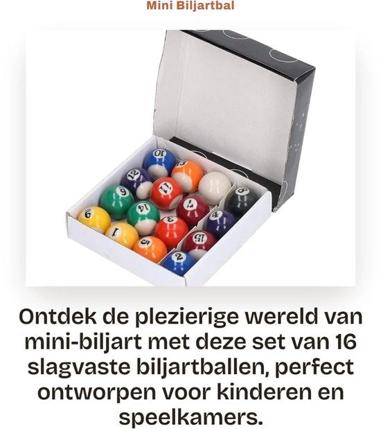 Billetteria Mini 32mm - 16 pezzi - Slargiusto - Amichevole con l'ambiente - Leggero - Realizzato professionalmente - Palle da pool