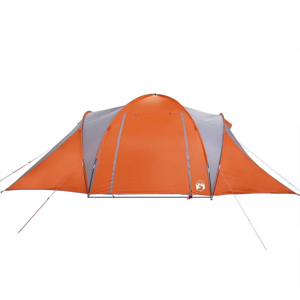 Tenda da Campeggio | Tenda Familiare a Cupola 6 Persone Grigio e Arancione