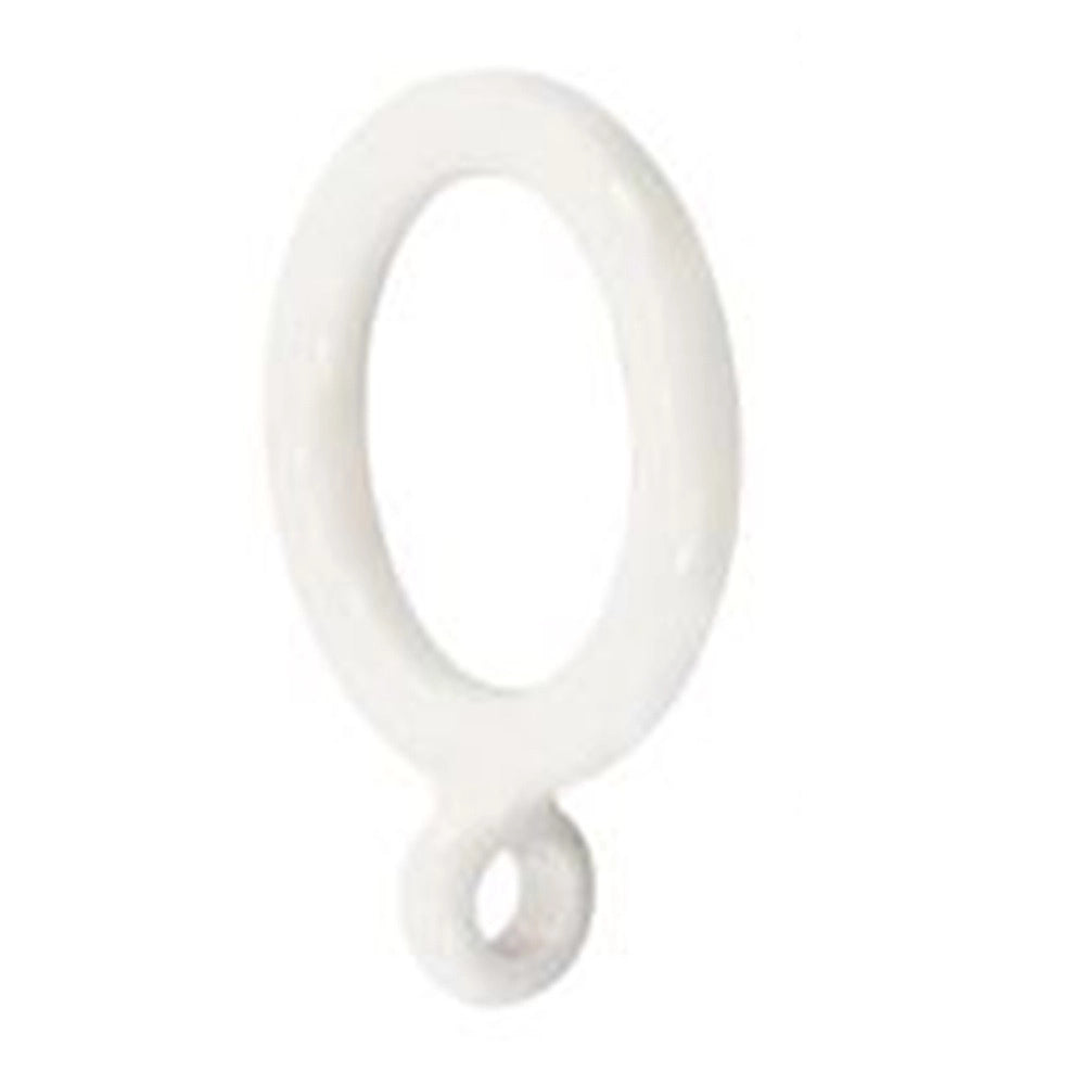 Trade Shop - Set 8 Pz Anelli Gancio Ad Anello Per Tende In Plastica Da 45 Mm Bianco Tondi Bagno 87352 -