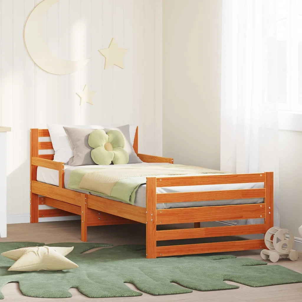 Struttura del letto con testiera-Giroletto con Testiera Marrone cerato 80 x 200 cm 494461