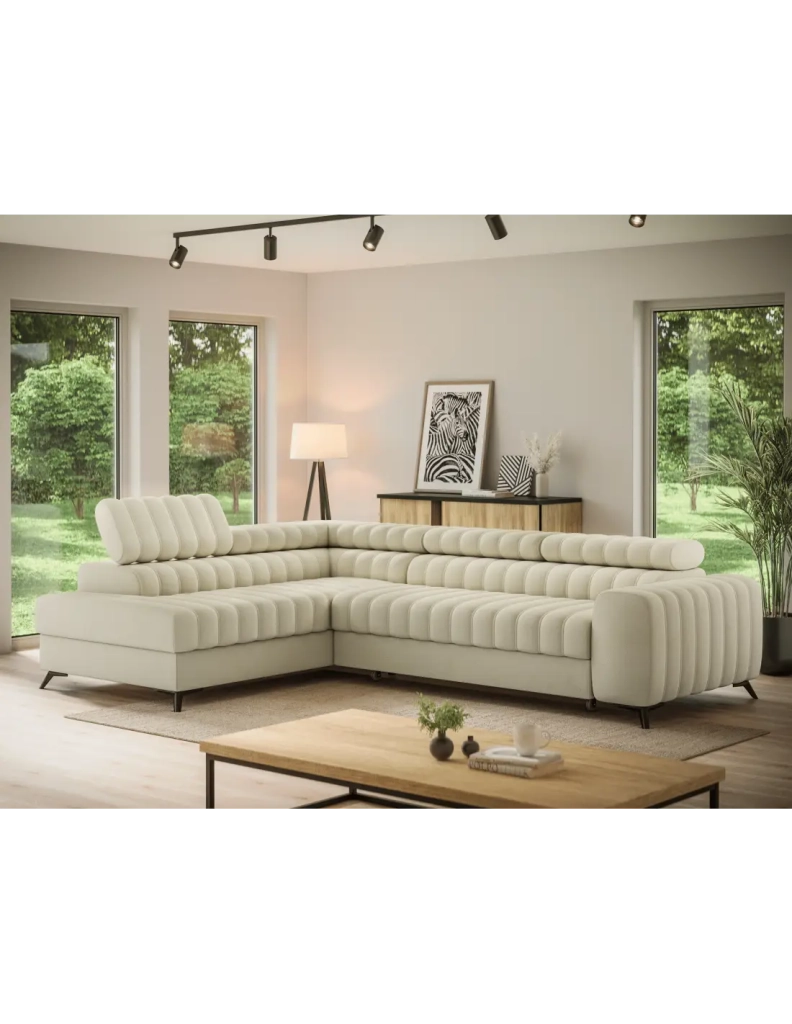 Divano ad angolo collezione KANEDOJO color crema