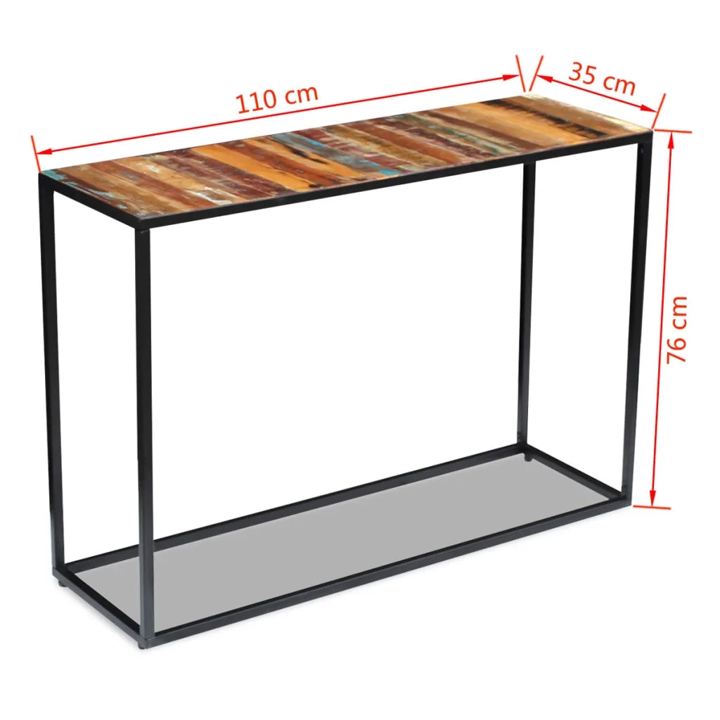 Consolle | Tavolo d'Ingresso in Legno Massello Recuperato 110x35x76 cm