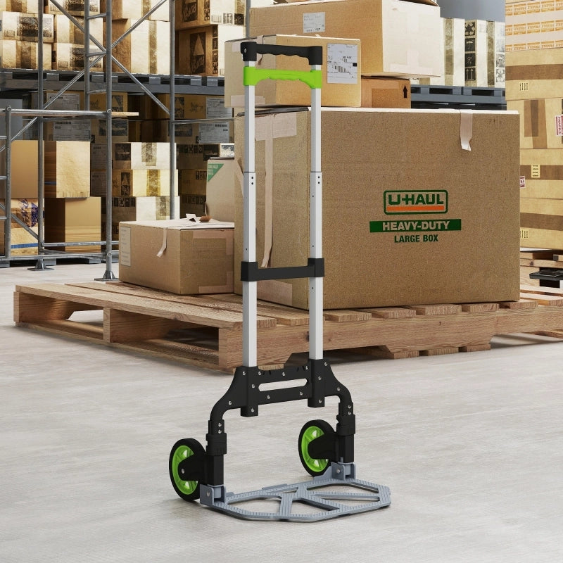 Carrello Portapacchi Pieghevole 38,5x41x100 cm in Alluminio con Manico Telescopico, Portata 70 kg
