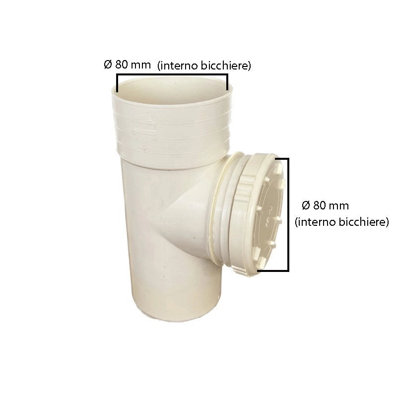 Ispezione lineare in pvc : Colore - Avorio, Diametro - 80 (tappo Ø80)