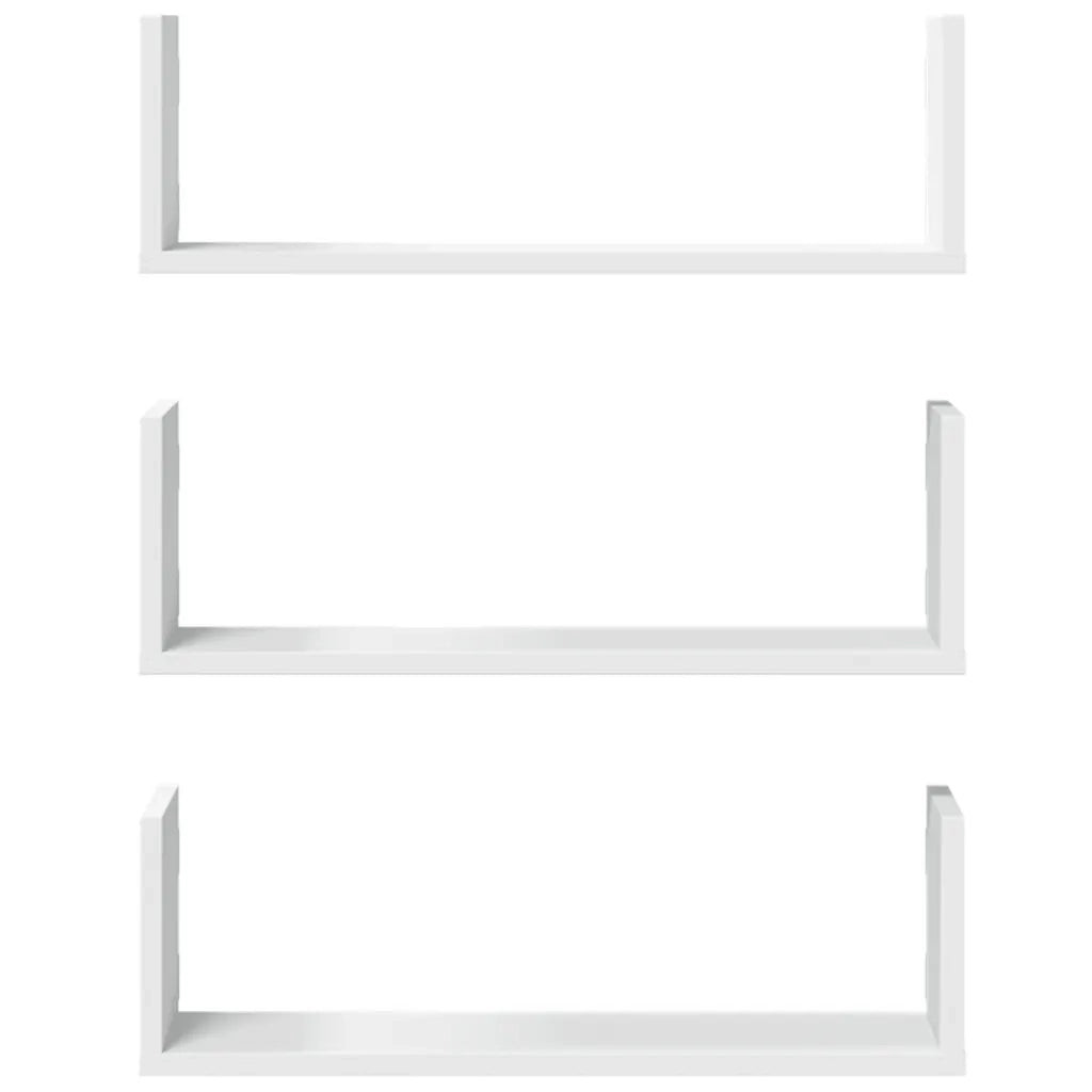Mensole a Muro 3 pz Bianche 58x18x18 cm in Truciolato 853281