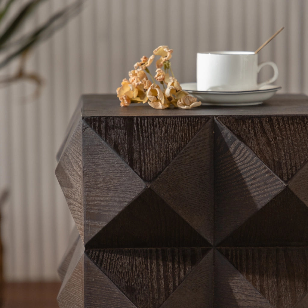 TAVOLINO RETRÒ H 60 cm Legno massello e MDF Marrone senza montaggio