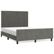 Letto matrimoniale | Letto per adulti | Giroletto senza Materasso Grigio Scuro 140x190 cm Velluto