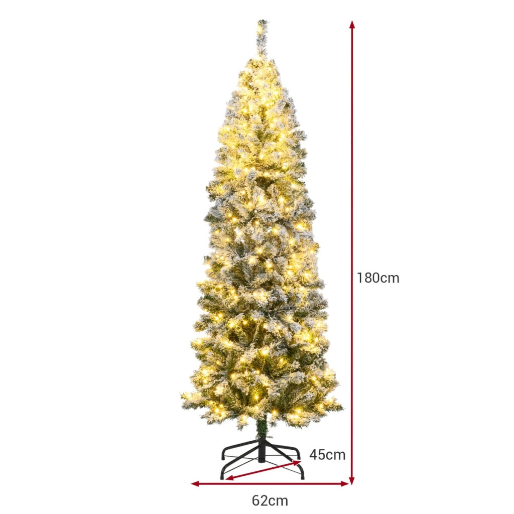 Albero di 180cm natale illuminato decorazione natalizia per casa e ufficio, Albero base in metallo pieghevole-Alberi di Natale