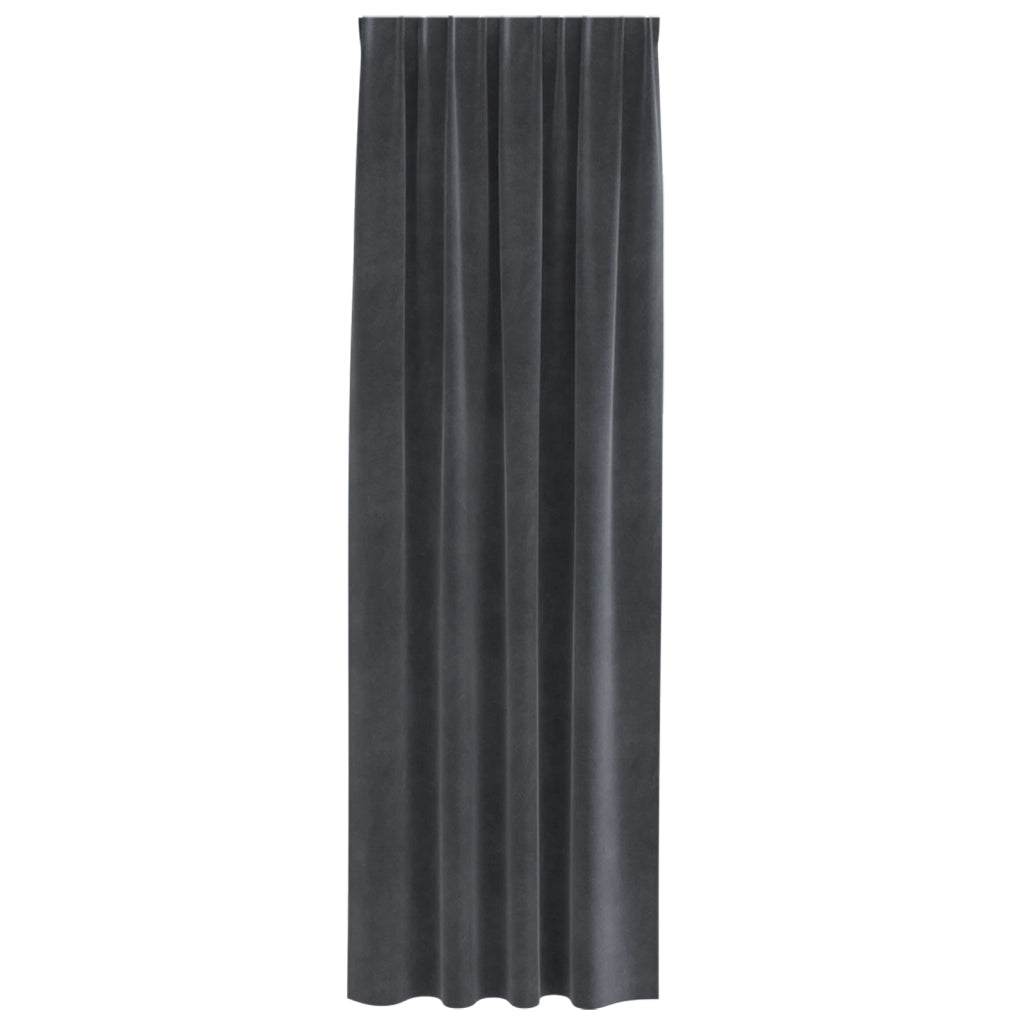 Tende oscuranti  con nastro superiore 2 pz in velluto grigio chiaro