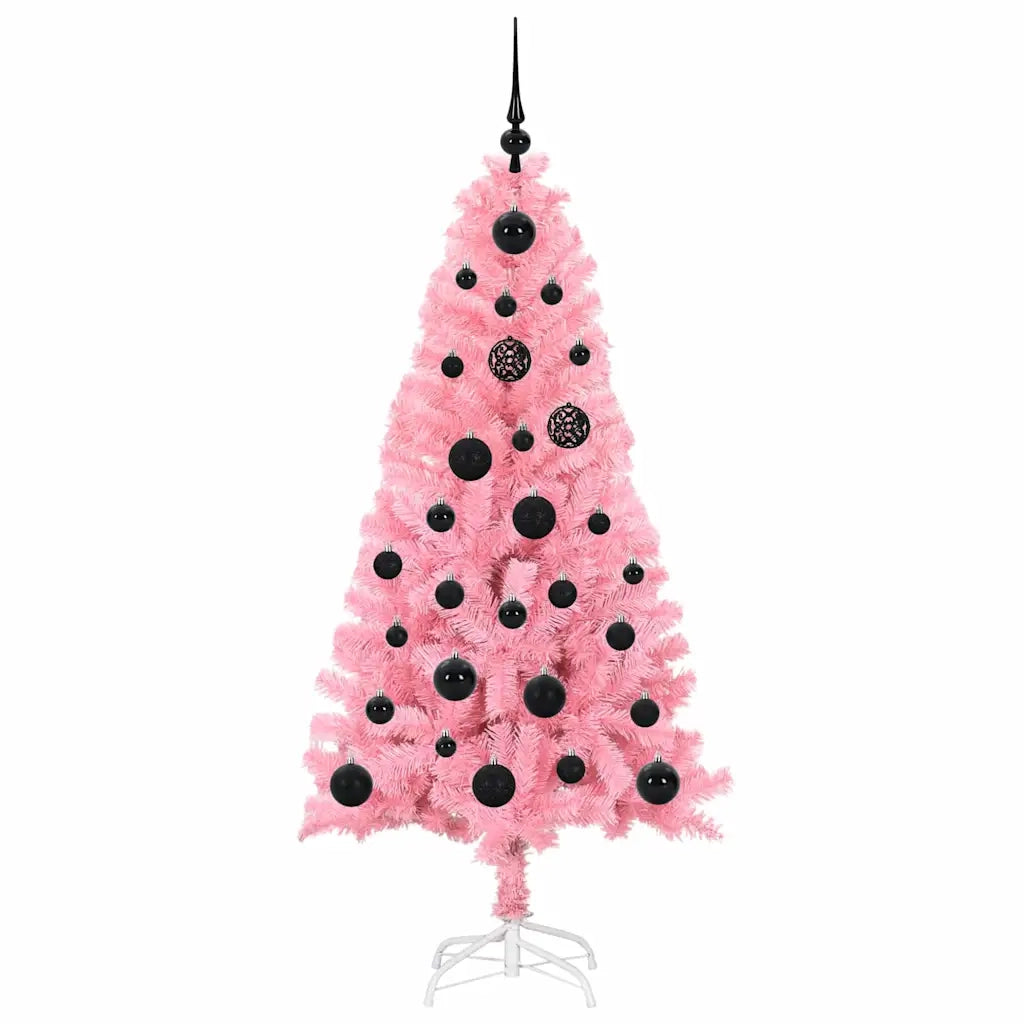 Albero di Natale | Decorazioni natalizie con 150 LED con supporto Rosa 150 cm PVC