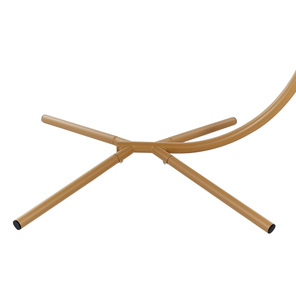 Sedia sospesa con piedistallo beige bianco metallo soggiorno esterno cuscino stile retro boho