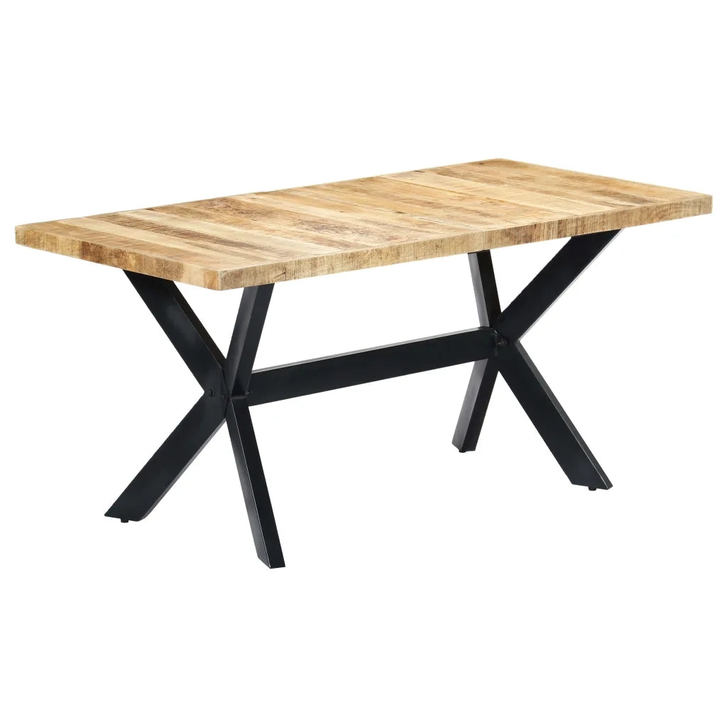 Tavolo da Pranzo 160x80x75 cm in Legno Massello di Mango Grezzo 247433