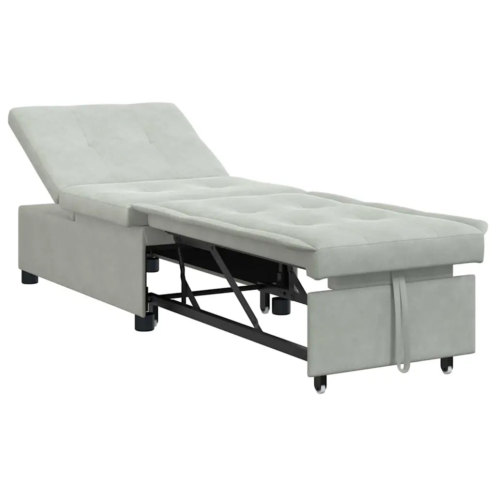 Divano letto-Sofa Letto-Daybed Grigio chiaro 194 x 67 x 82 cm Velluto