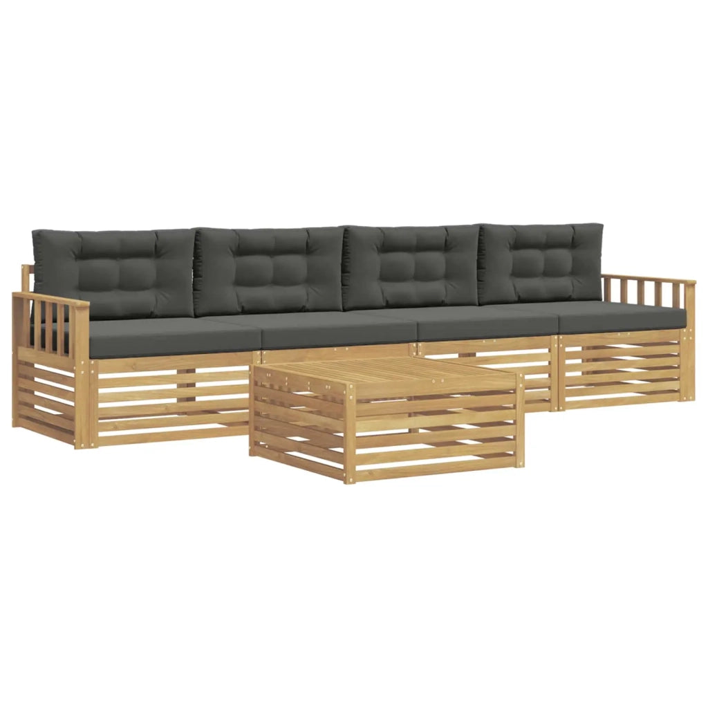 Set di divani da esterno con cuscino 5 pcs Bianco e Antracite 3389997