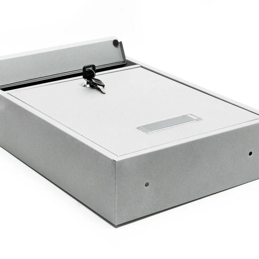 Cassetta postale da parete di design acciaio zincato 21,5 x 9 x 32 cm argento 16_0000072