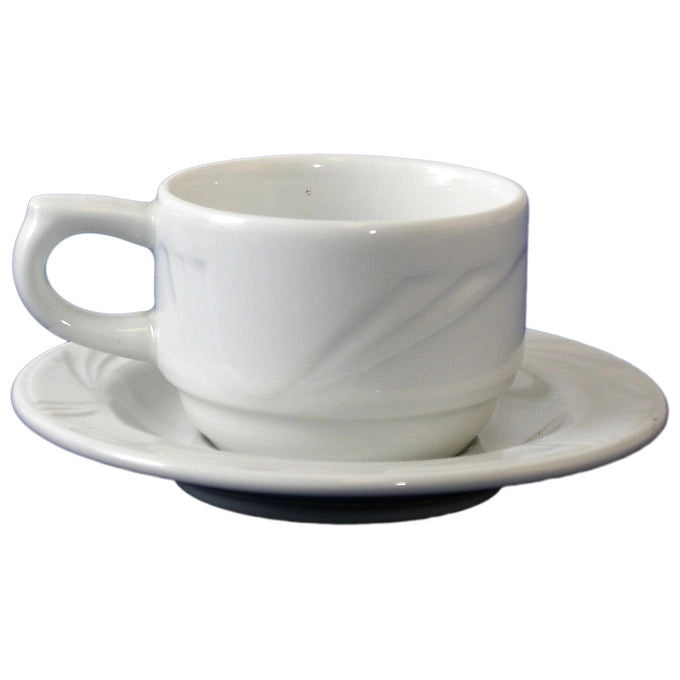 Lubiana 008-13 Confezione 6 Tazzine da Caffe' con Piattino Arcadia Bianco