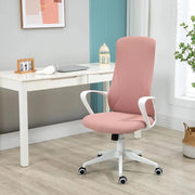 SEDIA DA UFFICIO ERGONOMICA E IMBOTTITA CON ALTEZZA REGOLABILE E DONDOLO, 62X56X110-119.5 CM, ROSA