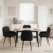 Sedie da pranzo 4 pcs Velluto (V) Nero 59 x 59,5 x 90 cm 3428242