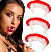Finte Denti di Vampiro - Set da 3 - Accessori di Costume per Festa di Maschera Tema Halloween Cosplay