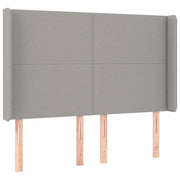 Testiera | Testata ad Orecchio Grigio Chiaro 147x16x118/128 cm in Tessuto