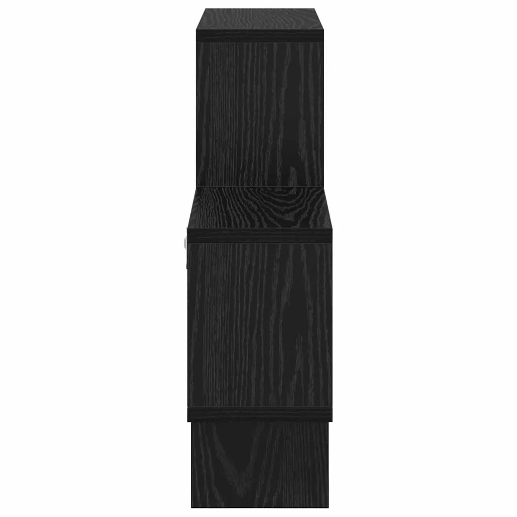 vidaXL Scaffale da parete con lo scaffale Rovere nero 82 x 15 x 51 cm
