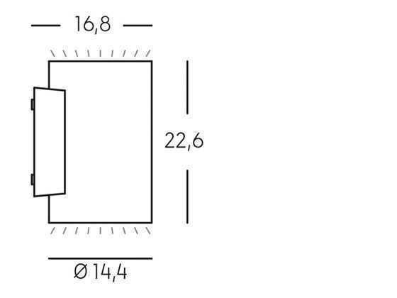 Show - Applique Cilindrico Da Parete A Led 20W+20W A Luce Doppia Fredda Colore Alluminio