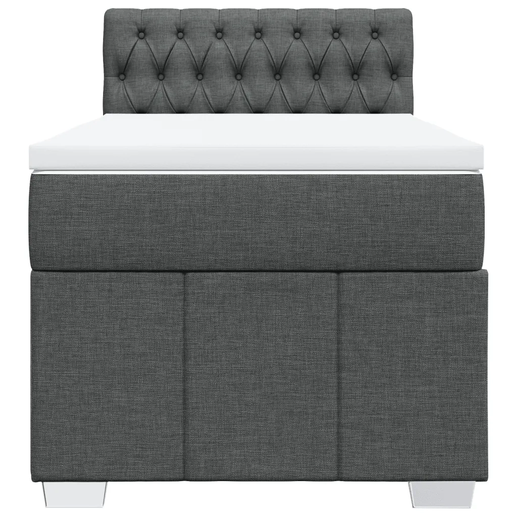 Giroletto a Molle con Materasso Grigio Scuro 90x190 cm Tessuto