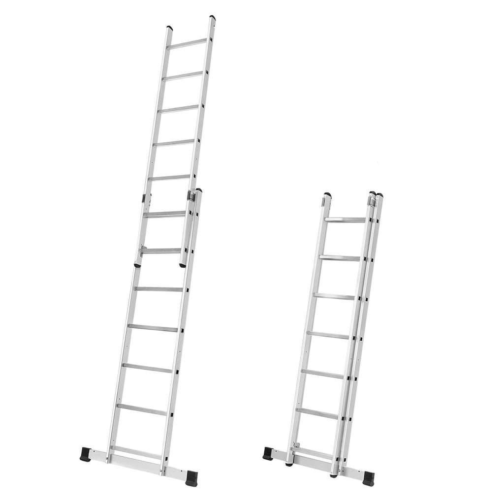 KADAX Mini Ponteggio in Alluminio 2x7 Gradini Piattaforma di Lavoro Pieghevole Scala 3 in 1