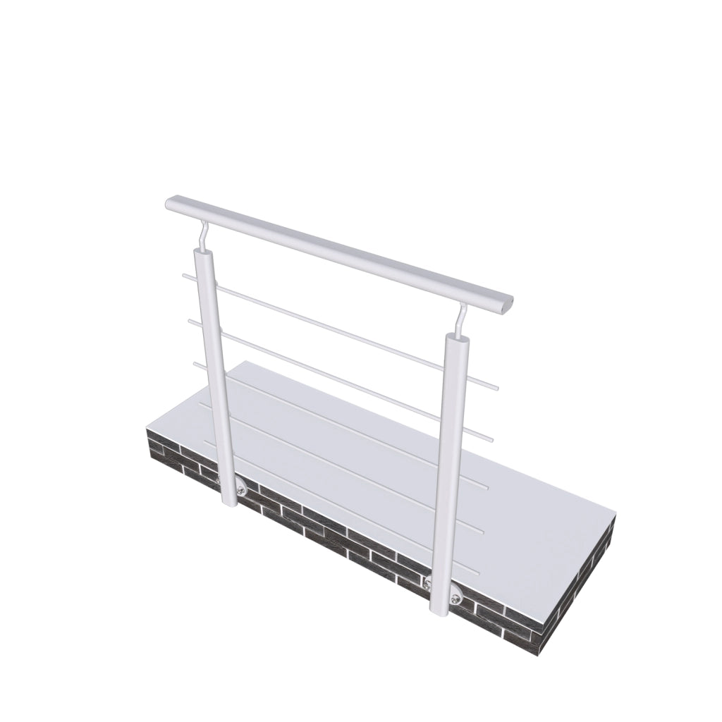 Ringhiera Parapetto in Alluminio Argento Opaco 100x100cm per interni ed esterni a Fissaggio a Parete
