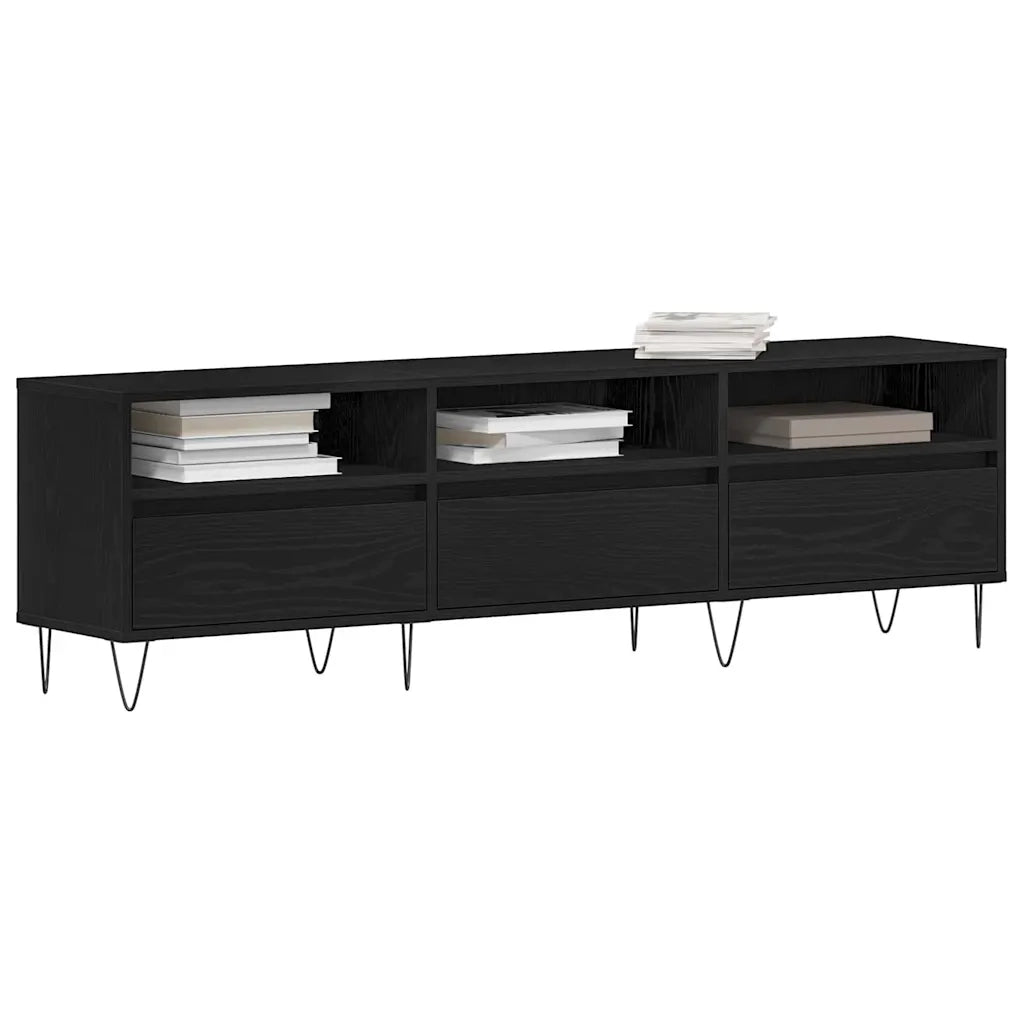 Mobile TV Rovere Nero 150 x 30 x 44,5 cm Legno multistrato 862877