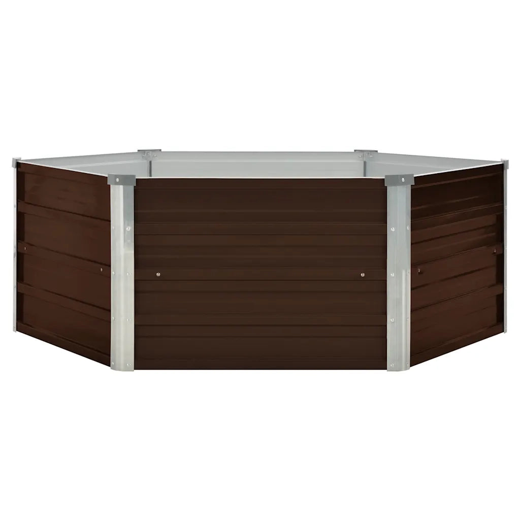 Letto di Coltura Rialzato Marrone 129x129x46cm Acciaio Zincato cod mxl 54479