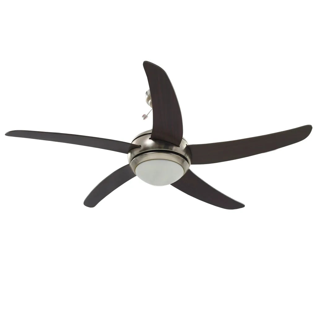 Ventilatore da Soffitto Decorato con Luce 128 cm Marrone CFW4128137