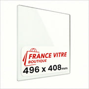 496 x 408 x 4 mm - Vetro per stufa a legna - vetro camino di ricambio - vetro per caminetto resistente al fuoco - France Vitre