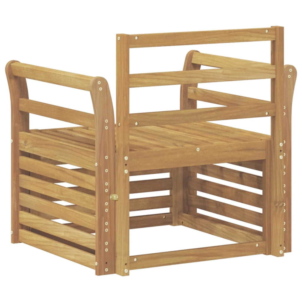 Set di divani da esterno-Sofa da giardino Legno di Acacia Massello Bianco 681662
