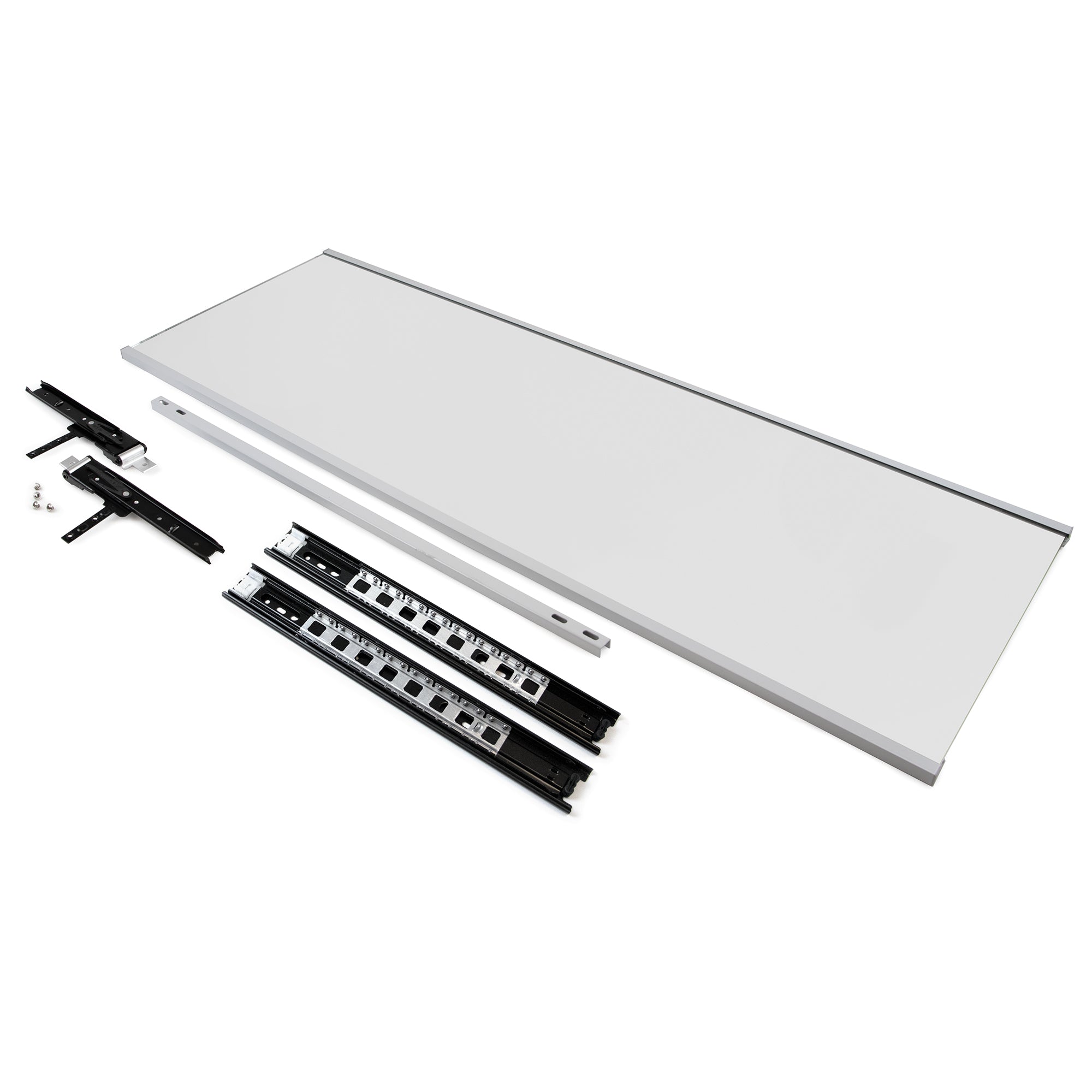 Specchio Estraibile per Armadio 34x100 cm Emuca Grigio Metallizzato