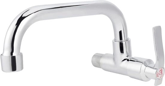Wastafello con rubinetto a freddo da parete montabile - G1/2in - rubinetto a manovella - per uso in cucina - LQ-3092 25 cm
