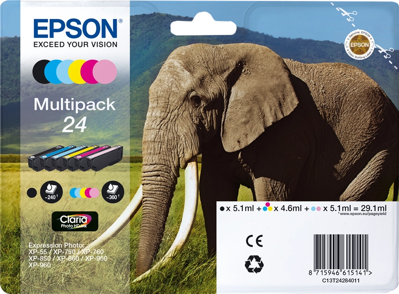 Epson Elephant Multipack 6-colours 24 Claria Photo HD Ink